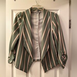Green Striped Blazer